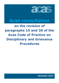 Acas consultation on the revision of paragraphs 15 and 36 of the