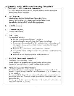 Perfomance Based Assessment: Building Sandcastles