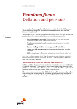 Pensions focus Deflation and pensions