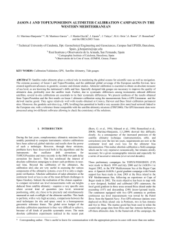 JASON-1 AND TOPEX/POSEIDON ALTIMETER CALIBRATION