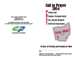 Prayer and Fasting January - State Convention of Baptists in Ohio