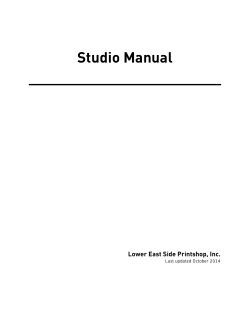 Studio Manual - Lower East Side Printshop