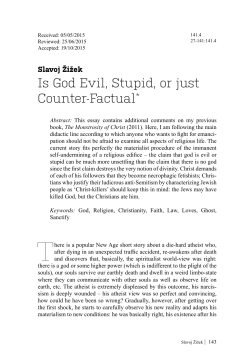 143 / Slavoj Žižek, Is God Evil, Stupid, or Just Counter