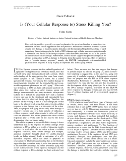 Is (Your Cellular Response to) Stress Killing You?