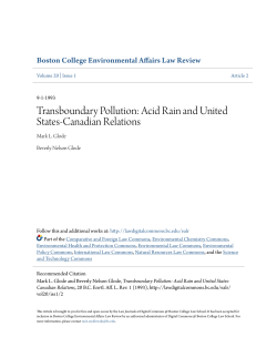 Transboundary Pollution: Acid Rain and United States