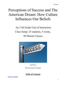 Perceptions of Success and The American