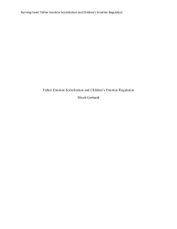 Father Emotion Socialization and Children`s Emotion Regulation
