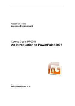 PowerPoint - An Introduction - University of Birmingham Intranet