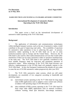 International Development of Automotive Radars Operating in the 76