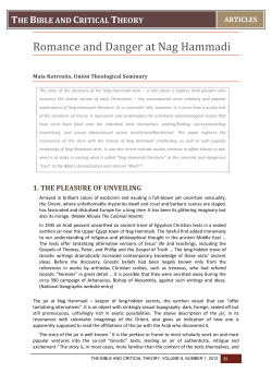 The Bible and Critical Theory - NOVA: The University of Newcastle
