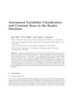 Automated Variability Classification and Constant Stars in the Kepler