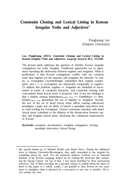 Constraint Cloning and Lexical Listing in Korean Irregular Verbs and
