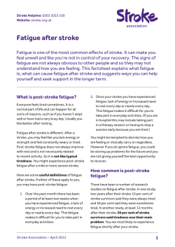 Fatigue after stroke