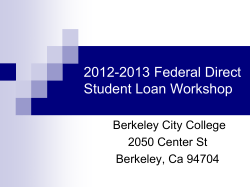 Student Loan Workshop - Berkeley City College