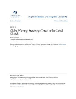 Global Warning: Stereotype Threat in the Global Church