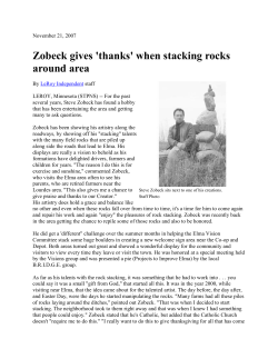 Zobeck gives `thanks` when stacking rocks around area