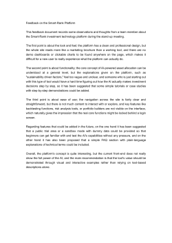 Feedback on the Smart