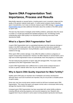 Sperm DNA Fragmentation Test  Importance, Process and Results